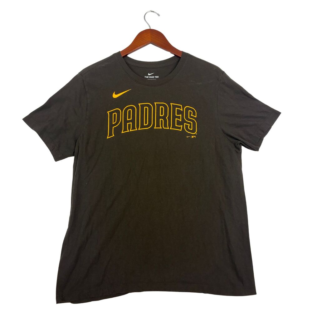 Nike San Diego Padres Tatis Jr #23 T Shirt Mens Large Brown MLB Baseball Tee